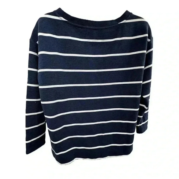 Loft’s Lou & Grey navy stripped sweater with side snaps women’s size XL - Picture 4 of 7